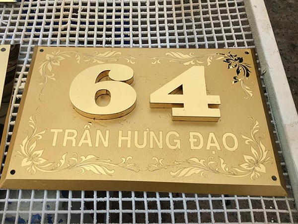 bảng số nhà inox