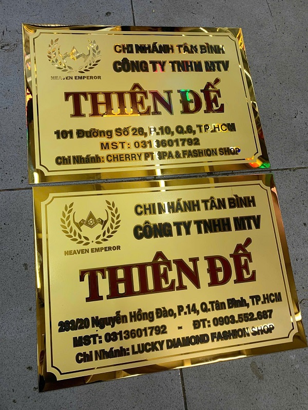 bảng công ty inox