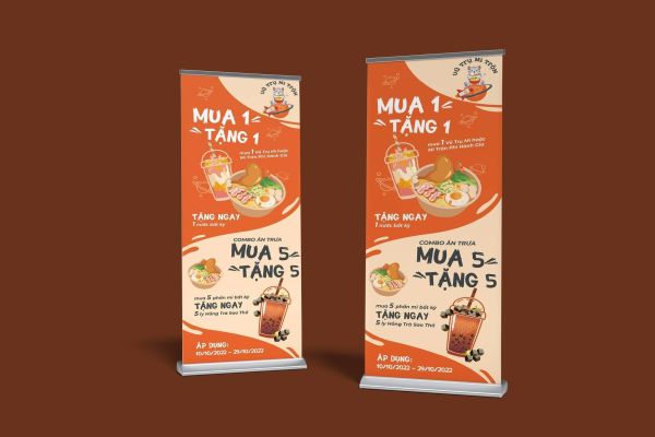 in standee cuốn nhôm