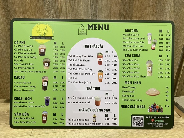 in menu tại bình thạnh