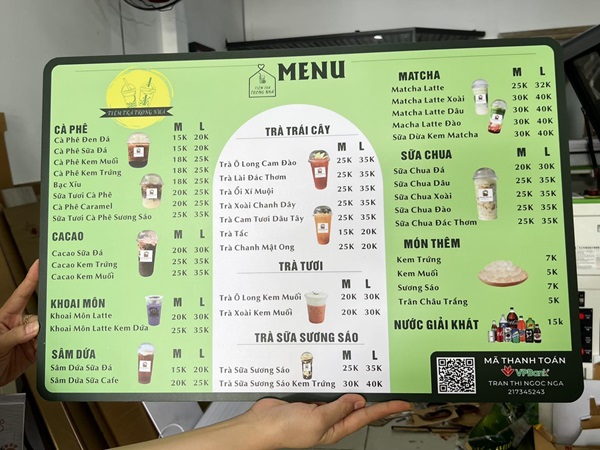 in menu tại phú nhuận