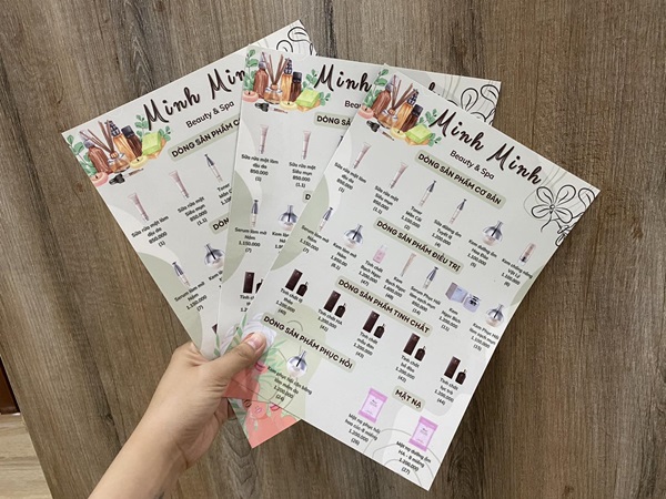 in menu cầm tay