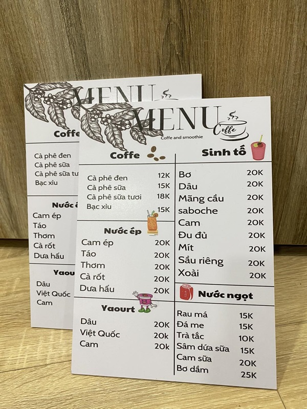 in menu formex cầm tay