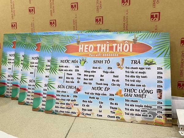in menu tại tphcm